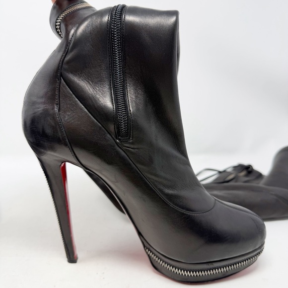 Christian Louboutin Unique OTK Black Leather Platform Boots Womens Size EU 40 - Picture 7 of 14